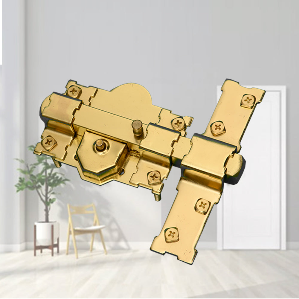 Golden Unilateral 50mm Long Throw Gate Lock 3 Keys Garden Locking
