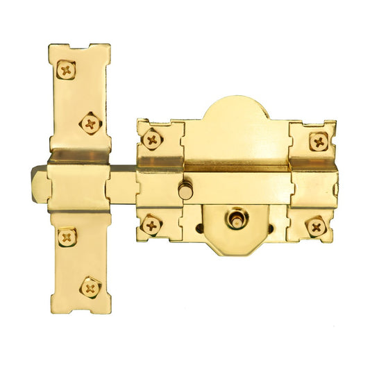 Golden Unilateral 50mm Long Throw Gate Lock 3 Keys Garden Locking