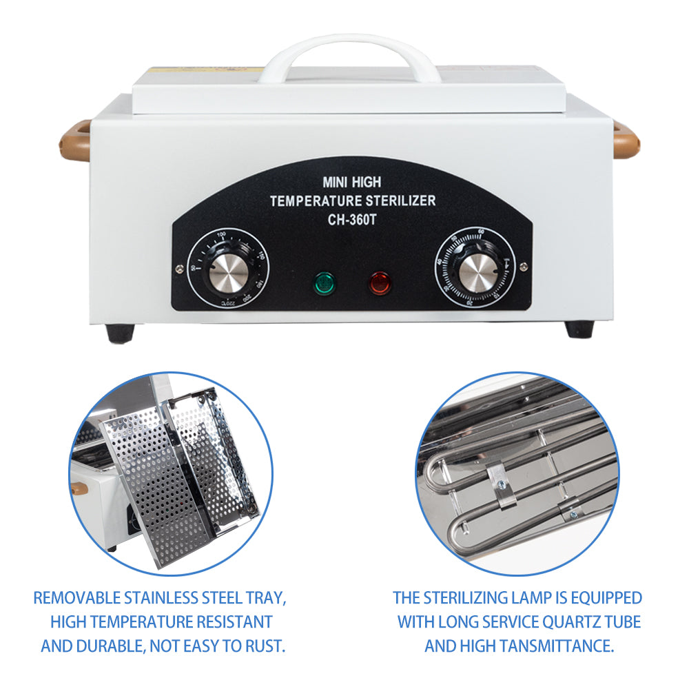 Sanqiao 300W High Temperature Metal Tool Cleaning Box with Timer Dry Heat Sterilizer with Handle